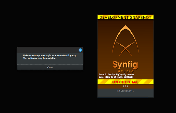 synfig 1.5.3 unofficial error